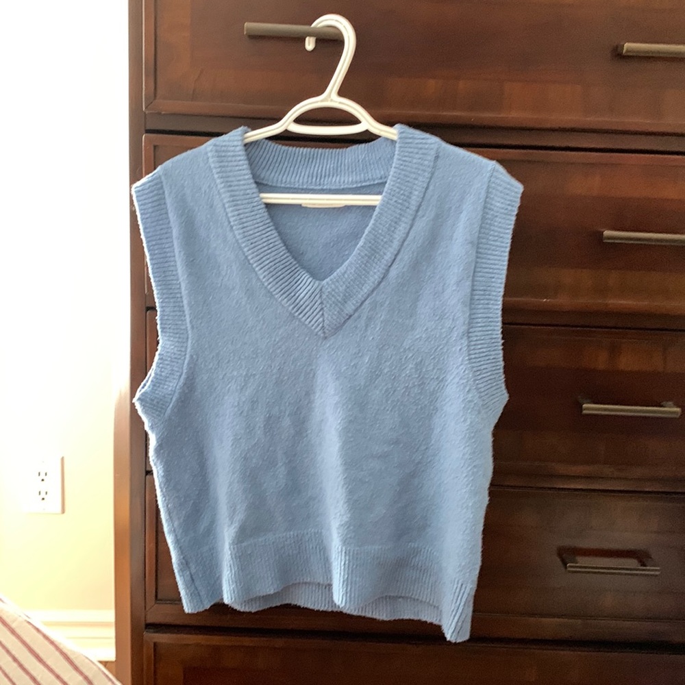 Oak+Fort blue sweater vest in XS